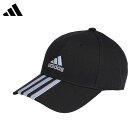 【adidas】アディダス DKH29-IB3242 スリーストライプス コットンツイル ベースボールキャップ[ブラック/ホワイト][野球/ベースボールキャップ/帽子/キャップ/シャッポ/ぼうし/日よけ/スポーツ/男女兼用]【RCP】