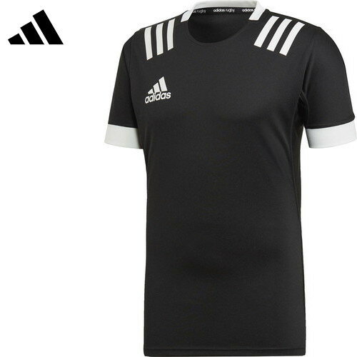 ■送料無料■【adidas】アディダス FXU53-DY8502 スリーストライプス ジャージー [3-Stripes Jersey][ブラック/ホワイト][ジャージー/半袖/ショートスリーブ/クルーネック/ラグビー]【RCP】