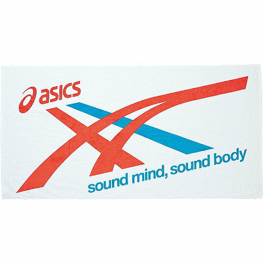 ▼asics▼アシックス XAL134-2044 バスタオル (オレンジ×アクア