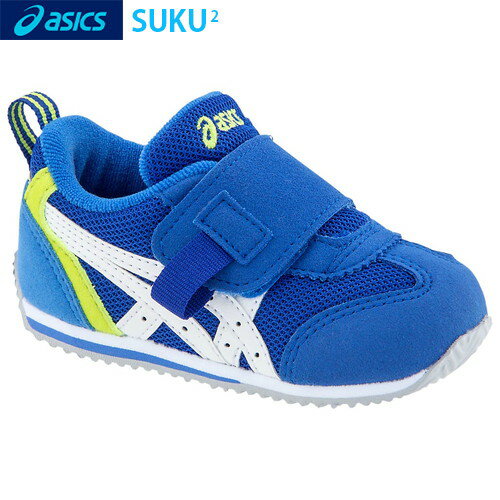 ★即納/あす楽★【asics】アシックス 1144A082-400 すくすく IDAHO BABY KT-ES 2(アイダホ ベビー KT-ES 2)[ブルー×ホワイト(BLUE/WHITE)13.0〜15.5cm]通気性のいいラッセルメッシュ。[ベビー/シューズ/スニーカー/運動靴/スクスク]【RCP】