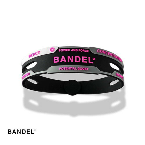 送料無料 BANDEL バンデル 690584 REACT リアクト Bracelet[ブラック ピンク][アクセサリー/プラチナシリコーン/シリコンブレスレット/Boostech/ブーステック/光触媒コーティング/抗菌/抗ウイ…