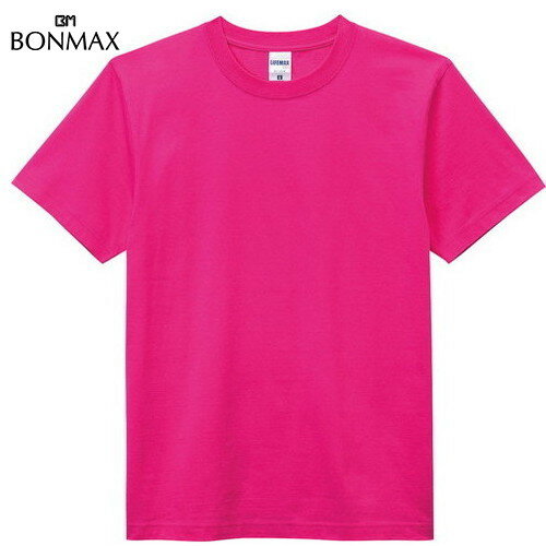 【BONMAX】ボンマックス MS1149-29 6.2オンス ヘビーウェイトTシャツ[ショッキングピンク][Tシャツ/半袖/半そで/クルーネック/カジュアル/トレーニング/練習/部活/クラブ/マルチスポーツ/カラー]【RCP】