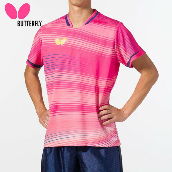■送料無料■【Butterfly】バタフライ 46510-010 エリスター11・シャツ [コーラルピンク][ユニセックス/男女兼用/メンズサイズ]【卓球用品】卓球ゲームシャツ/ウェア/卓球ユニフォーム/卓球/ユニホーム【RCP】