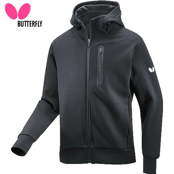 【一部完了】■送料無料■【Butterfly】バタフライ 46410-278 BTYテックフーディー・ジャケット [ブラック][ユニセックス/男女兼用/メンズサイズ]【卓球用品】パーカー/ジャケット/卓球トレーニングシャツ/ウェア/卓球ユニフォーム/卓球/【RCP】