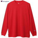 【Champion】チャンピオン C3XS491-947 LONG SLEEVE T-SHIRT[スカーレット][マルチスポーツ/カジュアル/Tシャツ/長袖/長そで/ロンT/トップス/抗菌/防臭/トレーニング/部活/クラブ/メンズサイズ]【RCP】