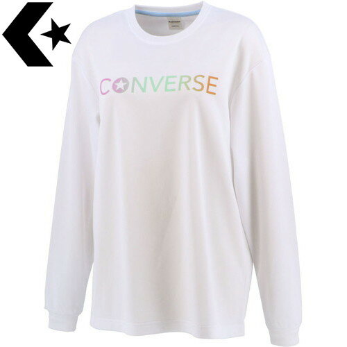 【CONVERSE】コンバースCB312353L-1100 ウィメンズプリントロングスリーブTシャツ[ホワイト][バスケットボール/バスケ/Tシャツ/ウェア/ウエア/長袖/ロンT/トレーニング/部活/クラブ/移動着/カジュアル/レディース/女性用]【RCP】