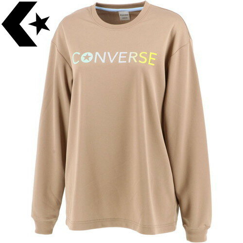 【CONVERSE】コンバースCB312353L-3200 ウィメンズプリントロングスリーブTシャツ[サンドベージュ][バスケットボール/バスケ/Tシャツ/ウェア/ウエア/長袖/ロンT/トレーニング/部活/クラブ/移動着/カジュアル/レディース/女性用]【RCP】