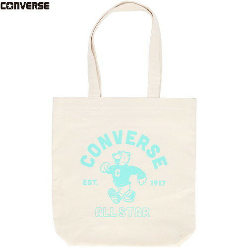 【CONVERSE】コンバース C2504073-1241 帆布トートバッグ[アイボリー×パステルグリーン][バッグ/トートバッグ/普段使い/ナチュラル/デイリー/帆布]【RCP】