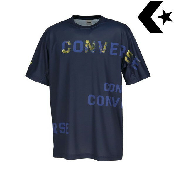 【CONVERSE】コンバース CB232357-2900 プリントTシャツ[ネイビー][男女兼用/メンズ/バスケットボール/バスケ/Tシャツ/ウェア/ウエア/半袖/トレーニング/部活/クラブ/移動着/カジュアル]【RCP】