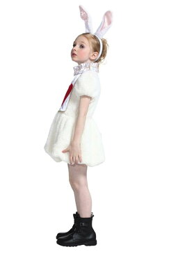 ◆【ワンダーラビットガールキッズ 120cm】ハロウィンウェア子供用かわいいうさぎのフワフワワンピ!思わず抱きしめたくなるてざわりです♪バルーンタイプでサイズ調整もきいちゃう。【ハロウィン衣装/ハロウィンコスプレ】※小型宅配便発送不可【RCP】