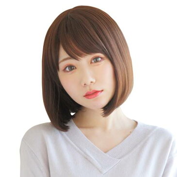 ◆【WIGGY RICH シフォンボブ(ショコラブラウン)】 ファッションウィッグのウィギーリッチシリーズ。人工頭皮付きのI型つむじでウィッグ感の少ない、自然なスタイル。 【ウィッグ、ウィッグネット】【コスプレ用品】 【RCP】