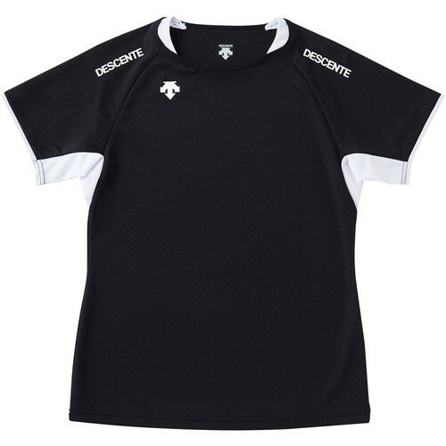 【DESCENTE】デサント DVB5223WB-BWH 半袖バレーボールシャツ[ブラック/ホワイト][バレーボール/プラクティスシャツ/半そで/Tシャツ/プラシャツ/吸汗速乾/練習着/部活/クラブ/ママさんバレー/レディース]【RCP】
