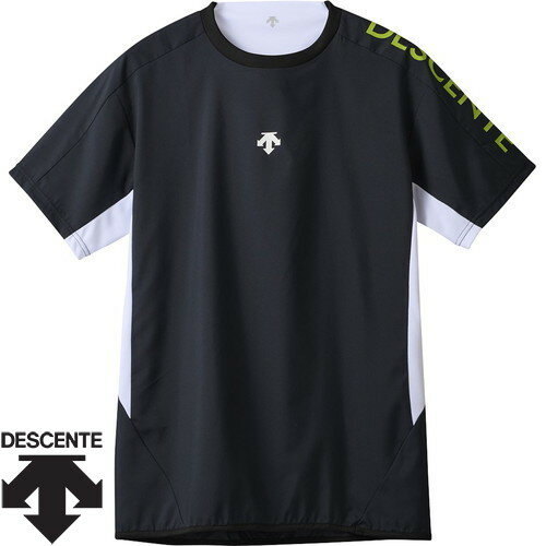 ■送料無料■【DESCENTE】デサント DVUXJK30-BK [ブラック][バレーボール/ウインドウェア/半そで/ハーフスリーブ/防風タフタ/ピステシャツ/トレーニング/部活/クラブ/ユニセックス]【RCP】