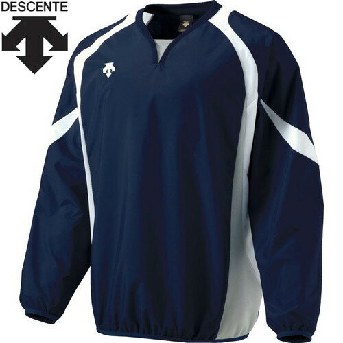■送料無料■【DESCENTE】デサント PJ320B-DNWH ウインドジャック[Dネイビー/ホワイト/シルバー][野球/ベースボール/ウインドウェア/長袖/長そで/ウィンドブレーカー/防風/軽量/裏地なし/トレーニング/練習/部活/クラブ/メンズサイズ]【RCP】