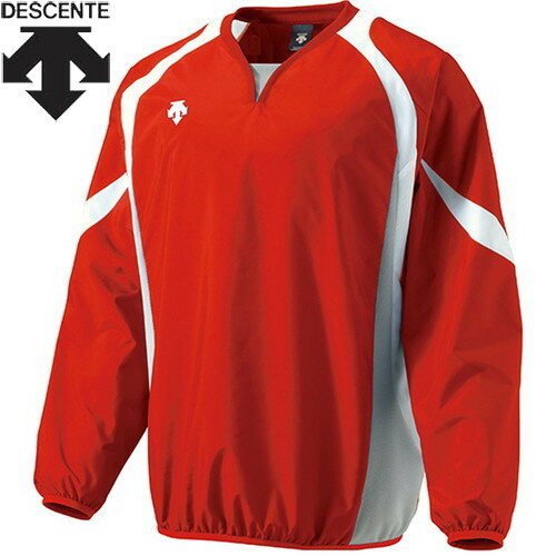 ■送料無料■【DESCENTE】デサント PJ320B-RDWH ウインドジャック[レッド/ホワイト][野球/ベースボール/ウインドウェア/ウエア/長袖/長そで/ウィンドブレーカー/防風/軽量/裏地なし/トレーニング/練習/部活/クラブ/メンズサイズ]【RCP】