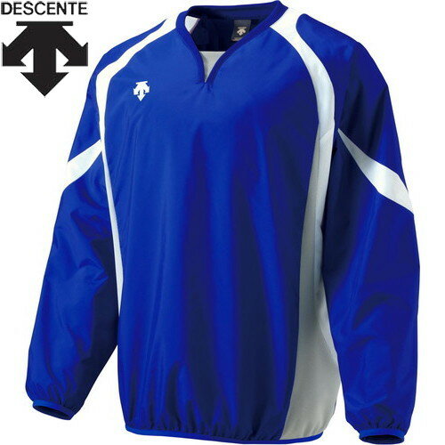 ■送料無料■【DESCENTE】デサント PJ320B-RYWH ウインドジャック[ロイヤルブルー/ホワイト/シルバー][野球/ベースボール/ウインドウェア/長袖/長そで/ウィンドブレーカー/防風/軽量/裏地なし/トレーニング/練習/部活/クラブ/メンズサイズ]【RCP】