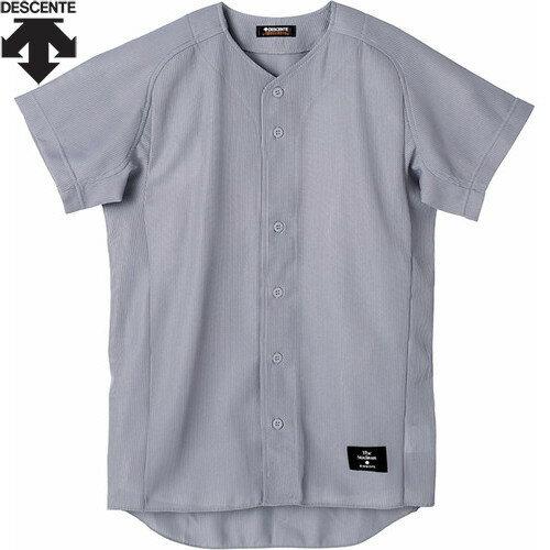 ■送料無料■【DESCENTE】デサント STD50TB-KSLV ボタンダウンシャツ[Kシルバー][野球/ベースボール/半袖/半そで/半袖シャツ/ユニフォームシャツ/フルオープンシャツ/試合/練習/トップス]【RCP】