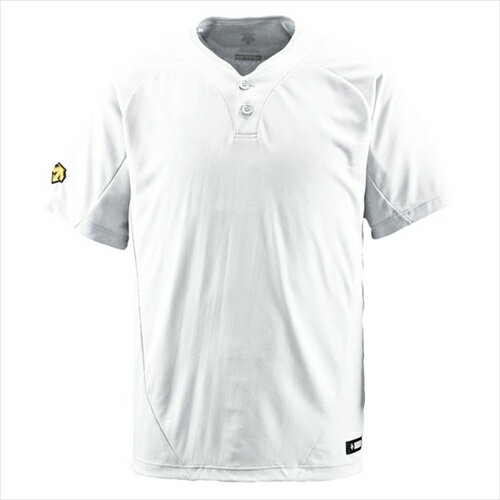 【DESCENTE】デサント DB201-SWHT 2ボタンTシャツ [Sホワイト][野球・ソフトボール][Tシャツ]年度:14FW..