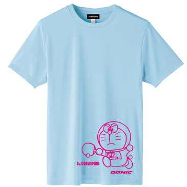 ◆DONIC◆ドニック YL110-CPFL DONIC I'M　DORAEMON 卓球Tシャツ　A　[ライトブルー×マゼンダ]ドラえもんTシャツ/どらえもん/ドラエモン【卓球用品】Tシャツ/卓球Tシャツ/卓球【RCP】