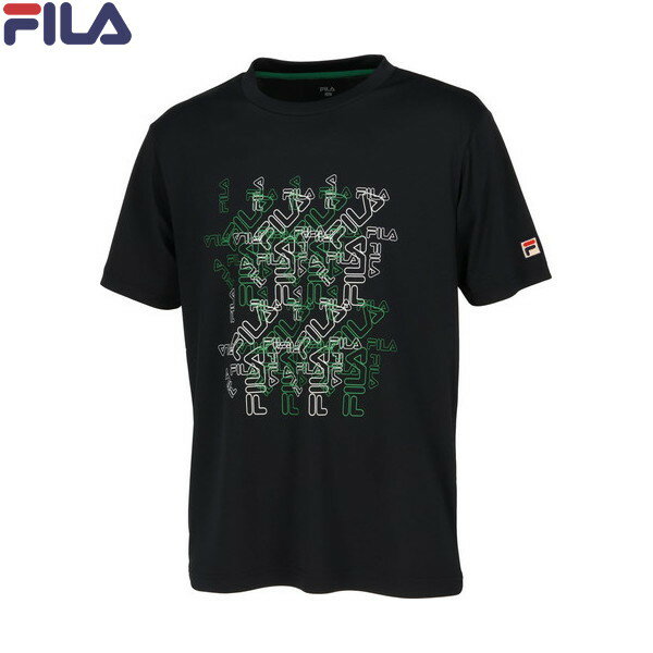 ■送料無料■▼FILA▼フィラ VM5631-08 グラフィックTシャツ[ブラック]メンズ/男性用/テニス/ソフトテニス/バドミントン/Tシャツ/半袖/ハーフスリーブ/トレーニング/部活/クラブ/カジュアル/試合用【RCP】