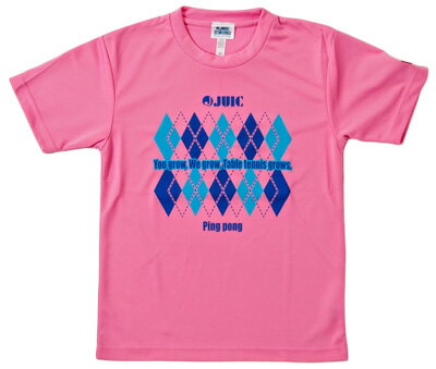 ※受注生産[納期目安:約1ヶ月]※キャンセル不可【JUIC】ジュウィック 5498PI アーガイルT [ピンク] (卓球Tシャツ/ゲームシャツ)(※他のカラーは別ページで販売中)【卓球用品】ウェア/卓球ユニフォーム/卓球/ユニホーム【RCP】