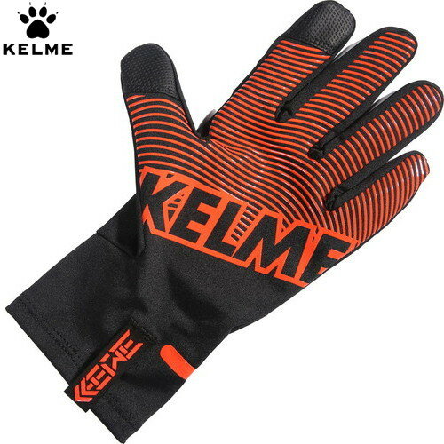 【KELME】ケレメ 9886404-009 FIELD GLOVES フィールドグローブ[ブラック/Fオレンジ][サッカー/フットサル/グローブ/手袋/スマホ対応/裏起毛/ウォームグローブ/ユニセックス/スポーツ/カジュアル/ケルメ]【RCP】