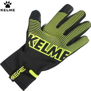 【KELME】ケレメ 9886404-010 FIELD GLOVES フィールドグローブ[ブラック/Fグリーン][サッカー/フットサル/グローブ/手袋/スマホ対応/裏起毛/ウォームグローブ/ユニセックス/スポーツ/カジュアル/ケルメ]【RCP】