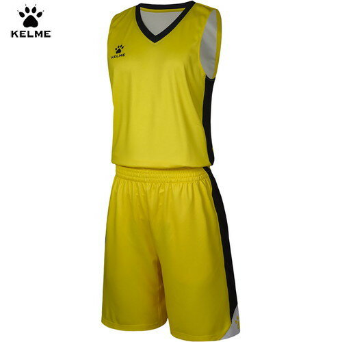 ■送料無料■【KELME】ケレメ 3801292-716 サイドパネルゲームスーツ[イエロー][ユニセックス/バスケ/バスケットボール/フットサル/ウェア/ウエア/パンツ/上下セット/部活/クラブ/チーム]【RCP】