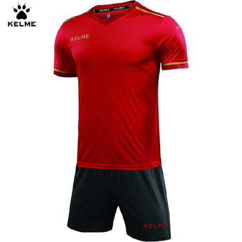【KELME】ケレメ 8351ZB3158-667 JRラインフットボールシャツ&パンツセット[レッド×メタルグレー][ジュニア/子供/サッカー/フットサル/シャツ/ウェア/ウエア/パンツ/上下セット/部活/クラブ/チーム]【RCP】