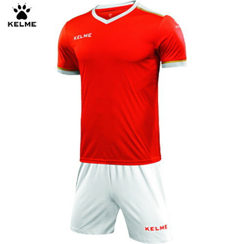 【KELME】ケレメ 8351ZB3158-910 JRラインフットボールシャツ&パンツセット[ネオンオレンジ×ホワイト][ジュニア/子供/サッカー/フットサル/シャツ/ウェア/ウエア/パンツ/上下セット/部活/クラブ/チーム]【RCP】