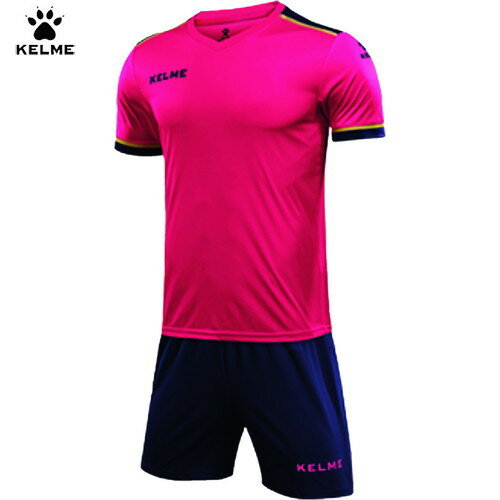 【KELME】ケレメ 8351ZB3158-914 JRラインフットボールシャツ&パンツセット[ネオンピンク×ホワイト][ジュニア/子供/サッカー/フットサル/シャツ/ウェア/ウエア/パンツ/上下セット/部活/クラブ/チーム]【RCP】