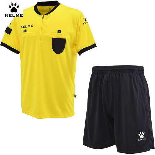■送料無料■【KELME】ケレメ K15Z2251-719 レフリーシャツ&パンツセット[イエロー×ブラック][ユニセックス/レフリー/審判/フットサル/ウェア/ウエア/パンツ/上下セット/部活/クラブ/チーム]【RCP】