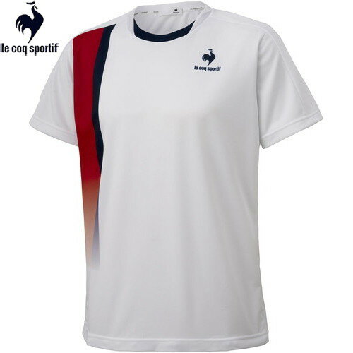 ■送料無料■【le coq sportif】ルコック QTMSJA01-WHT ルコックスポルティフ テニス 半袖シャツ[ホワイト][半袖Tシャツ/半そで/シャツ/Tシャツ/吸汗/テニス/ソフトテニス/男女兼用/ユニセックス/カジュアルウエア/スポーツウエア]【RCP】