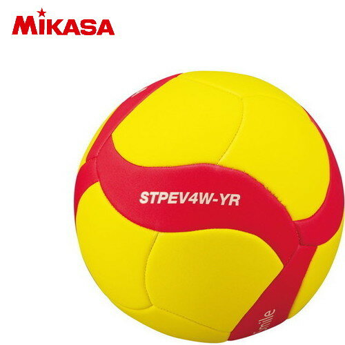 【MIKASA】ミカサ STPEV4W-YR スマイルバレー4号 マシーン縫い STPEV4W[イエロー/レッド][スマイルバレー/スポンジ/軽量/公園/室内/幼児/小学校低学年/キッズ]【RCP】