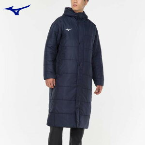 ■送料無料■◆MIZUNO◆ミズノ 32ME1663-14 TL 中綿ベンチコート[Dネイビー×Dネイビー][テニス/ソフトテニス/バドミントン/バトミントン/マルチスポーツ/部活/トレーニング/男女兼用/防寒/ロングコート/ダウンコート/ベンチコート]【RCP】