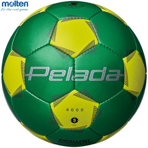 ■送料無料■【molten】モルテン F5K4000GY ペレーダ 4000 5号[メタリックグリーン×ライトイエロー][サッカーボール/ボール/サッカー/中学生以上/部活/クラブ/チーム]【RCP】