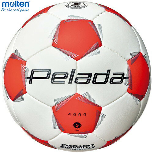 ■送料無料■【molten】モルテン F5K4000WO ペレーダ 4000 5号[ホワイト×蛍光オレンジ][サッカーボール/..