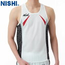 ■送料無料■【NISHI】ニシ・スポーツ 2811A430 ランニングトップ【ホワイトXブラック】[タンクトップ/袖なし/ノースリーブ/シングレット/陸上競技/...