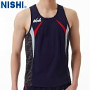 ■送料無料■【NISHI】ニシ・スポーツ 2811A430 ランニングトップ【ネイビーXブラック】[タンクトップ/袖なし/ノースリーブ/シングレット/陸上競技/...