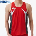 ■送料無料■【NISHI】ニシ・スポーツ 2811A430 ランニングトップ【レッドXブラック】[タンクトップ/袖なし/ノースリーブ/シングレット/陸上競技/ト...