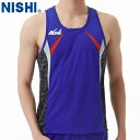 ■送料無料■【NISHI】ニシ・スポーツ 2811A430 ランニングトップ【マリンブルーXブラック】[タンクトップ/袖なし/ノースリーブ/シングレット/陸上競...