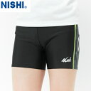 ■送料無料■【NISHI】ニシ・スポーツ 2811A580 T&Fプラクティスクオータータイツ【Pブラック×Pライトグリーン】[タイツ/スパッツ/クォーター/陸...