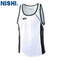 ■送料無料■【NISHI】ニシ・スポーツ N65-008 ランニングトップ【ホワイトXブラック】[タンクトップ/袖なし/ノースリーブ/シングレット/陸上競技/ト...