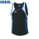■送料無料■【NISHI】ニシ・スポーツ N65-008 ランニングトップ【ブラックXマリンブルー】[タンクトップ/袖なし/ノースリーブ/シングレット/陸上競技...