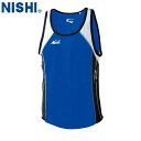 ■送料無料■【NISHI】ニシ・スポーツ N65-008 ランニングトップ【マリンブルーXブラック】[タンクトップ/袖なし/ノースリーブ/シングレット/陸上競技...