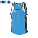 ■送料無料■【NISHI】ニシ・スポーツ N65-008 ランニングトップ【ターコイズXブラック】[タンクトップ/袖なし/ノースリーブ/シングレット/陸上競技/...