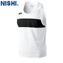 【NISHI】ニシ・スポーツ N65-015 ランニングトップ【ホワイトXブラック】[タンクトップ/袖なし/ノースリーブ/シングレット/陸上競技/トラック競技/...