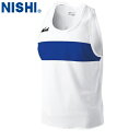 【NISHI】ニシ・スポーツ N65-015 ランニングトップ【ホワイトXマリンブルー】[タンクトップ/袖なし/ノースリーブ/シングレット/陸上競技/トラック競...