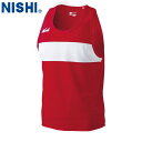 【NISHI】ニシ・スポーツ N65-015 ランニングトップ【レッドXホワイト】[タンクトップ/袖なし/ノースリーブ/シングレット/陸上競技/トラック競技/練...