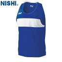 【NISHI】ニシ・スポーツ N65-015 ランニングトップ【マリンブルーXホワイト】[タンクトップ/袖なし/ノースリーブ/シングレット/陸上競技/トラック競...